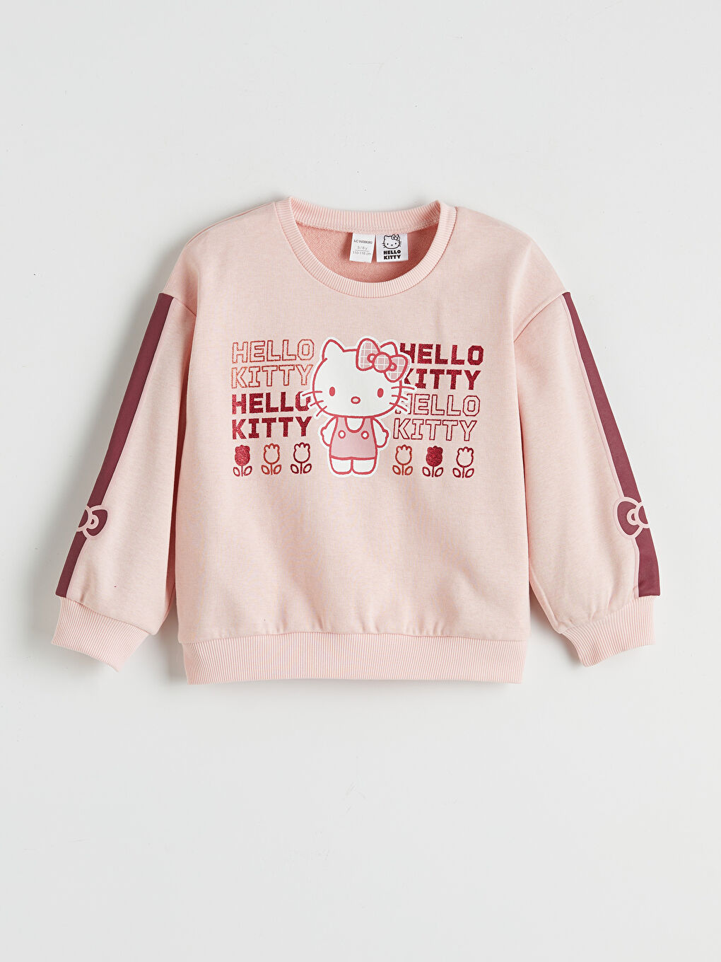 Pembe Hello Kitty Baskılı Kız Çocuk Sweatshirt ve Eşofman Alt-1