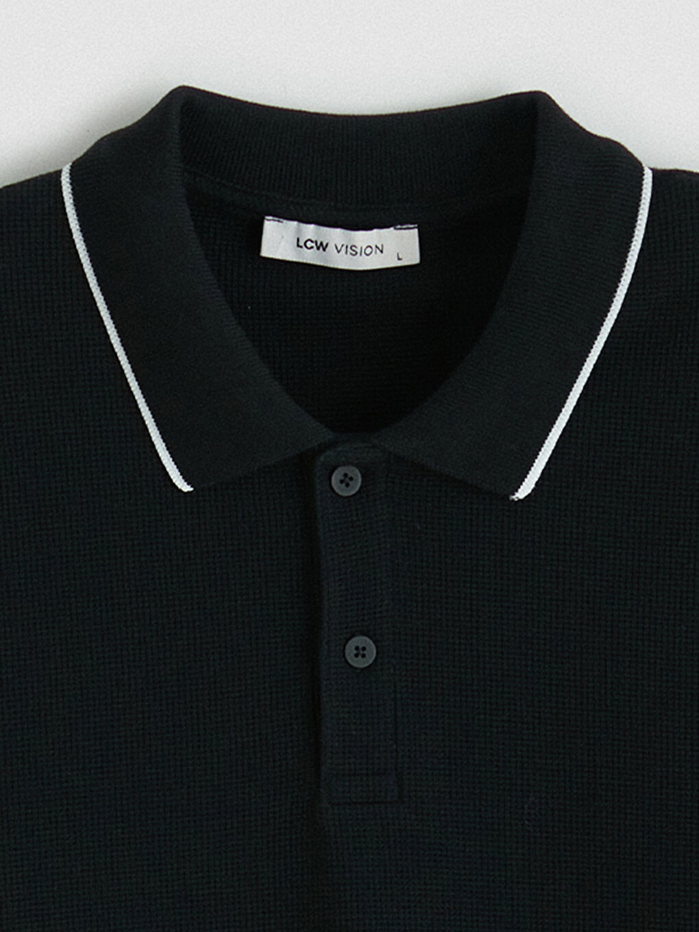 Siyah Polo Yaka Erkek Tişört-2