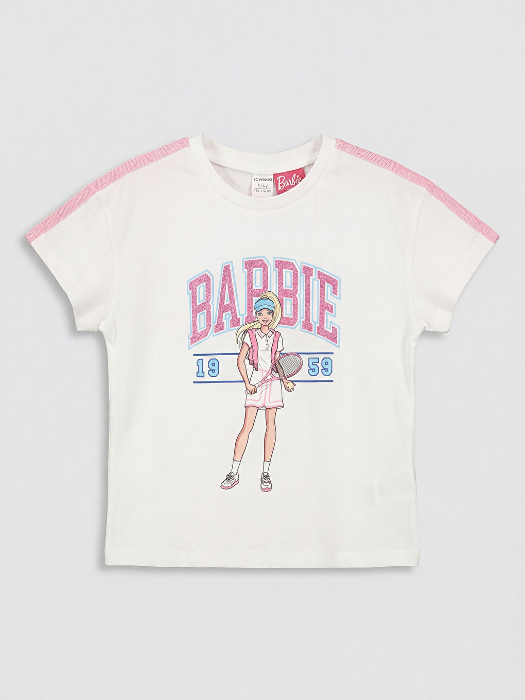 Beyaz Barbie Baskılı Kız Çocuk Takım-1