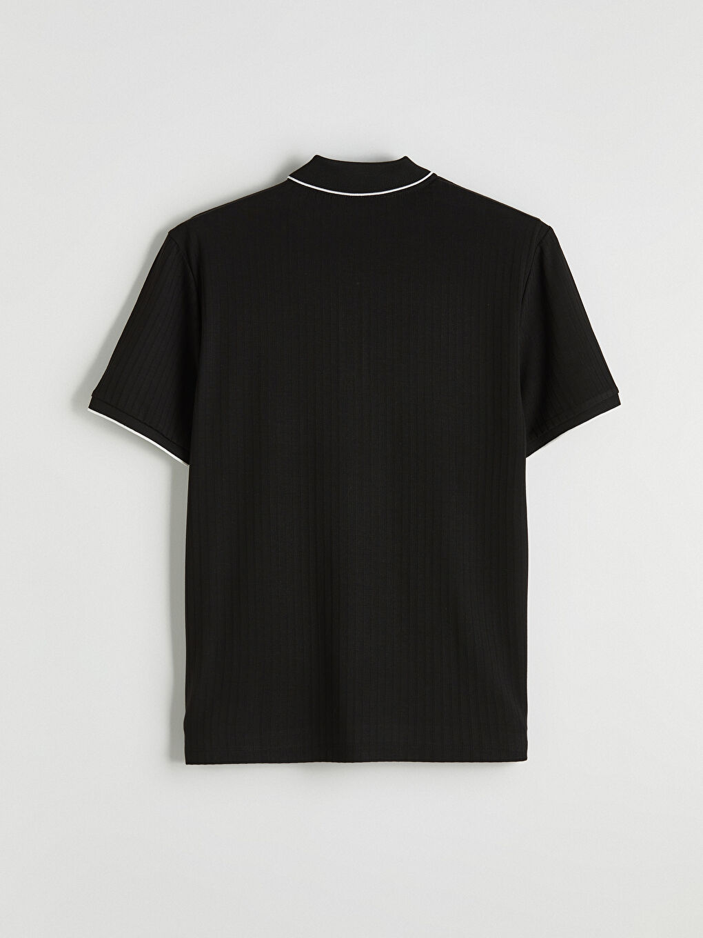 Siyah Polo Yaka Erkek Tişört-5