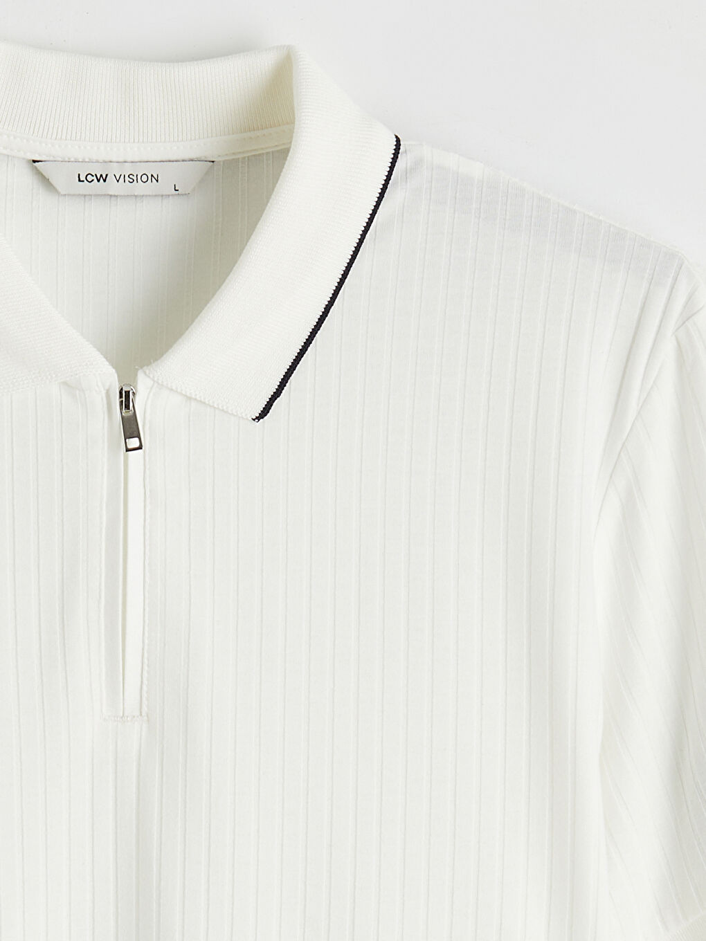 Ekru Polo Yaka Erkek Tişört-5