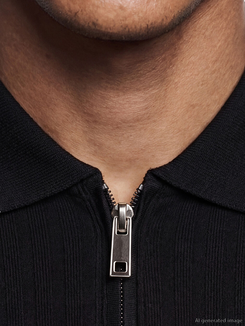 Siyah Polo Yaka Erkek Tişört-1