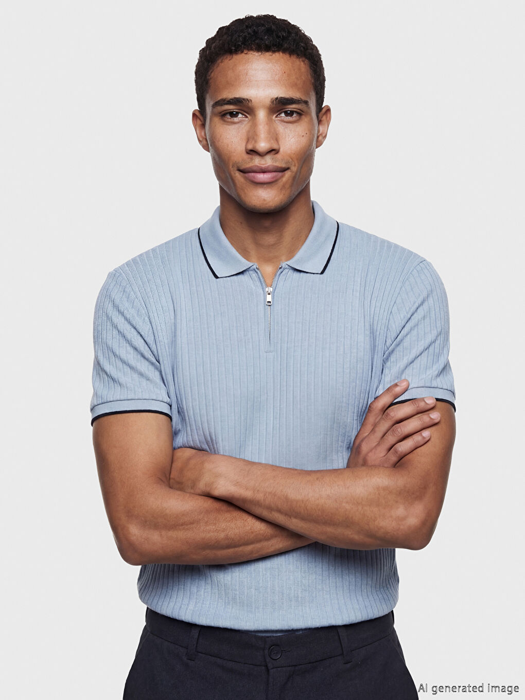 Mavi Polo Yaka Erkek Tişört