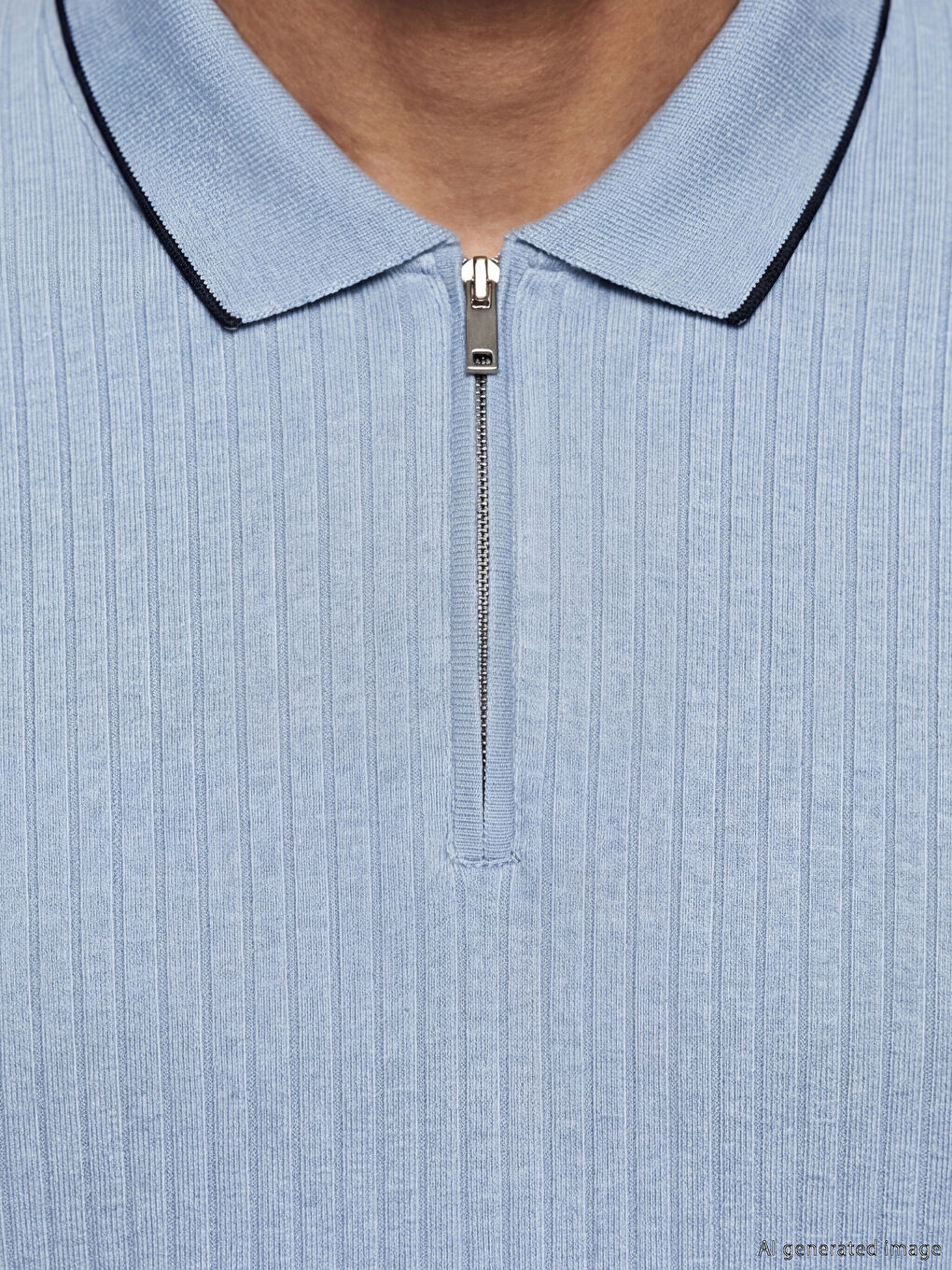 Mavi Polo Yaka Erkek Tişört-2