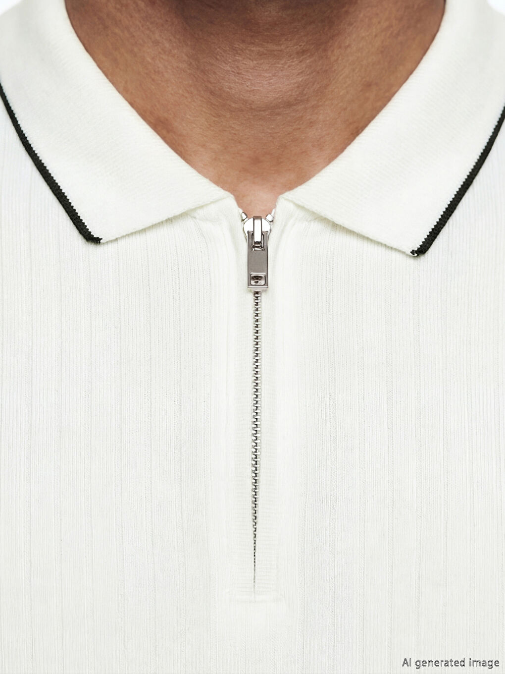 Ekru Polo Yaka Erkek Tişört-2