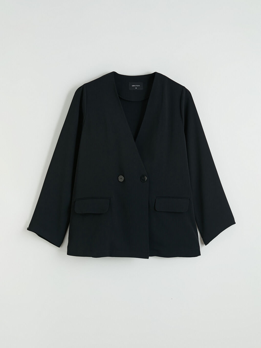 Siyah Kruvaze Yaka Kadın Ceket