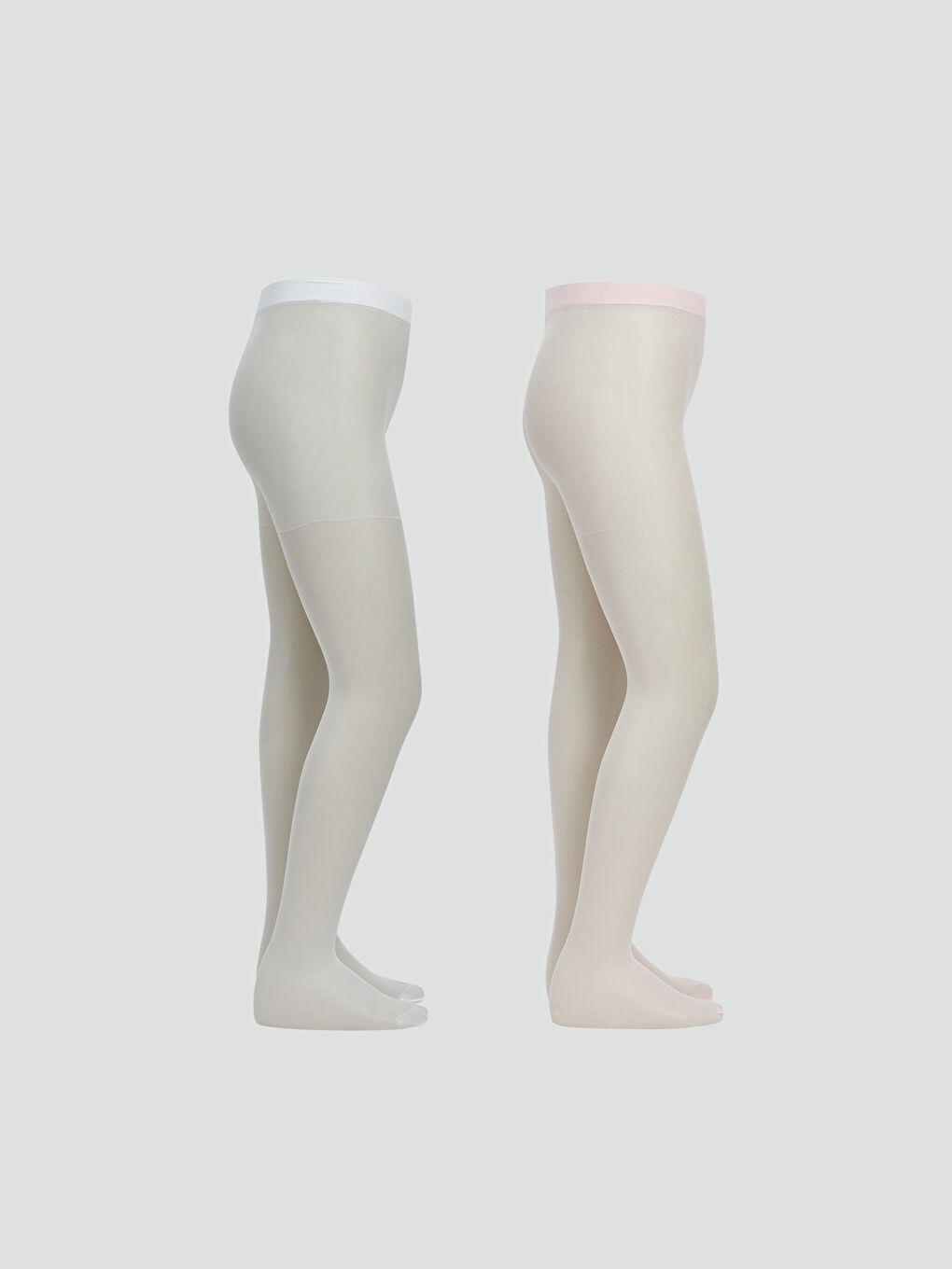 Beyaz Kız Çocuk İnce Külotlu Çorap 2'li