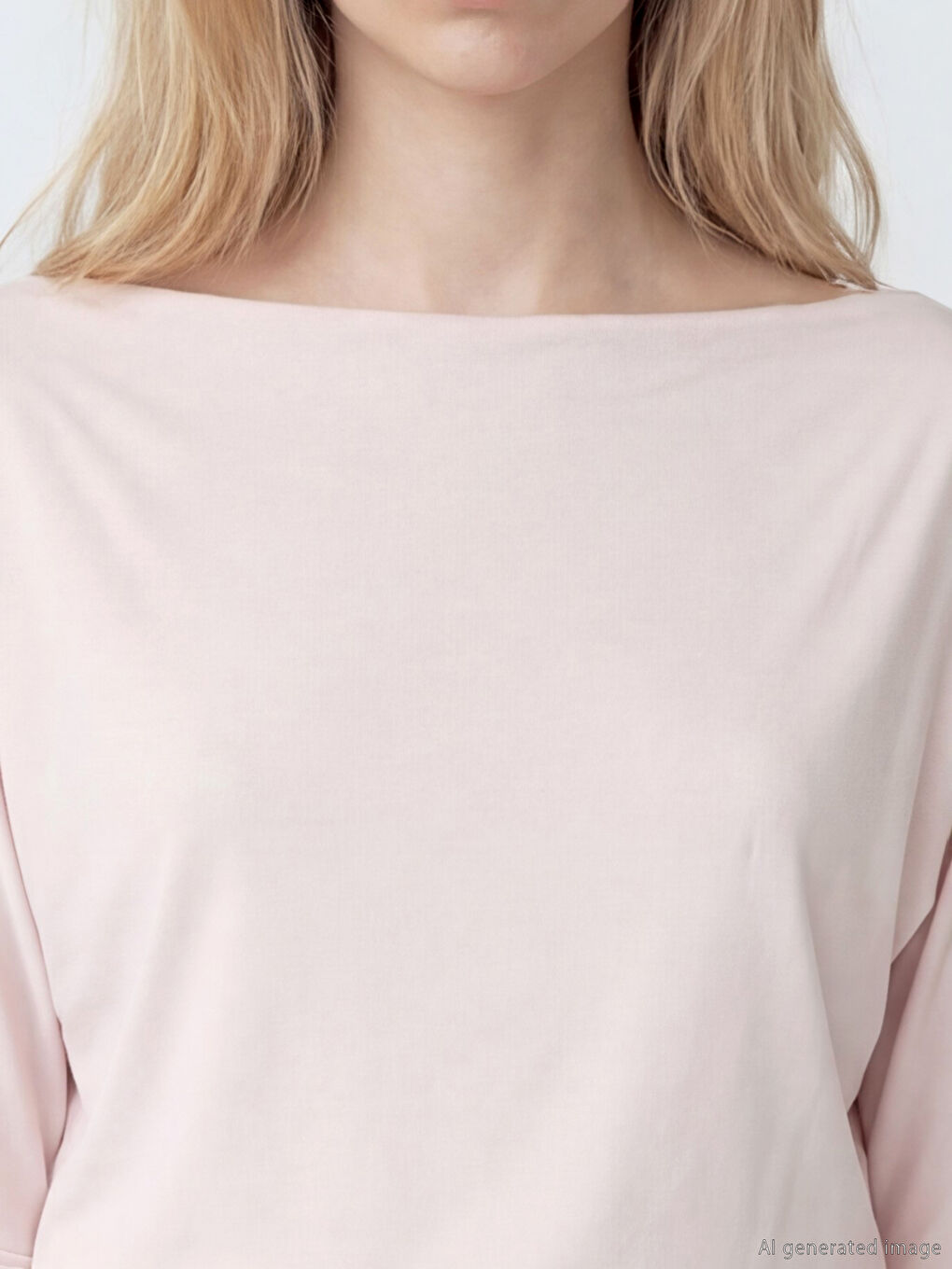 Pembe Kayık Yaka Dökümlü  Bluz-2