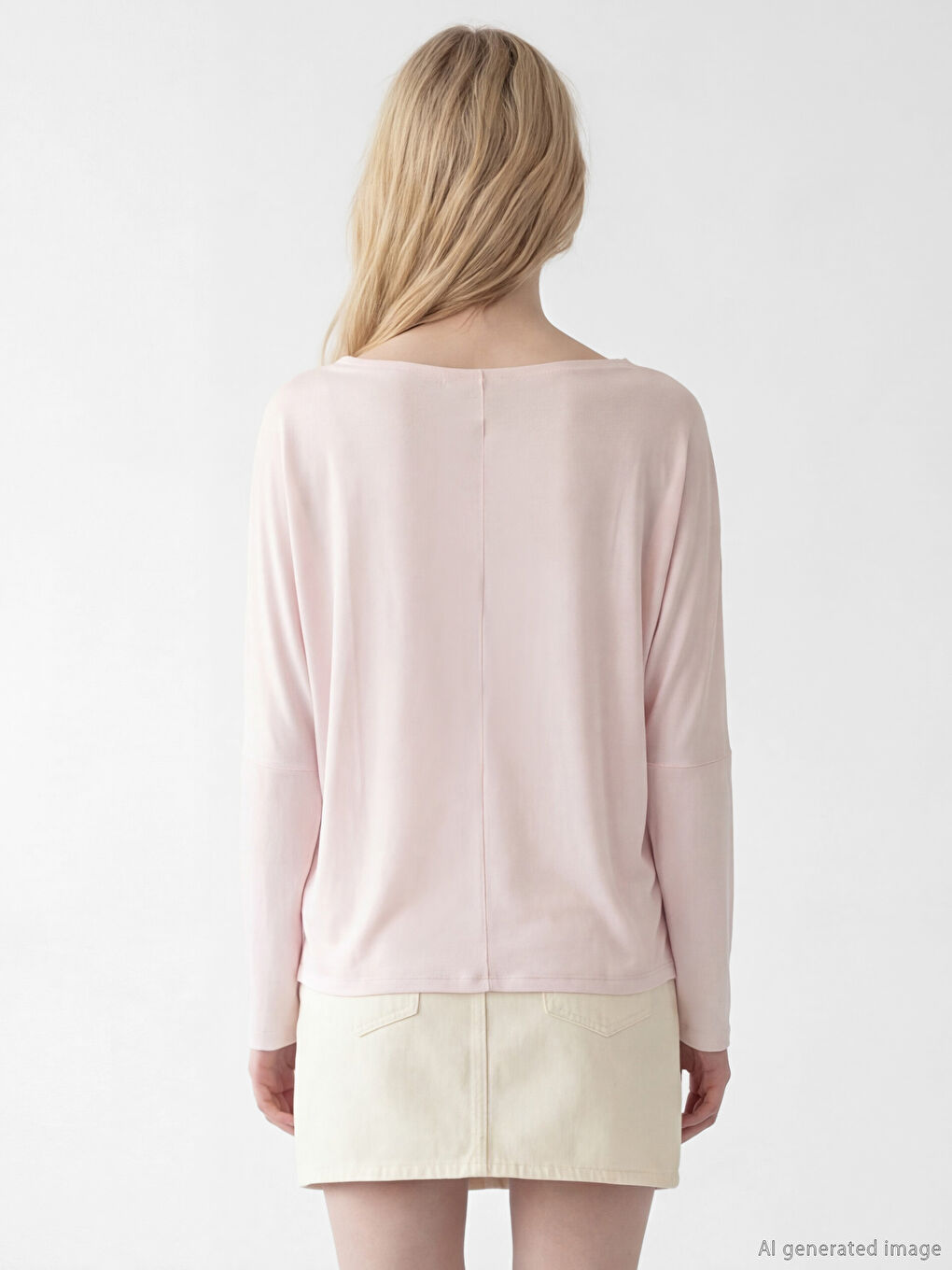 Pembe Kayık Yaka Dökümlü  Bluz-3