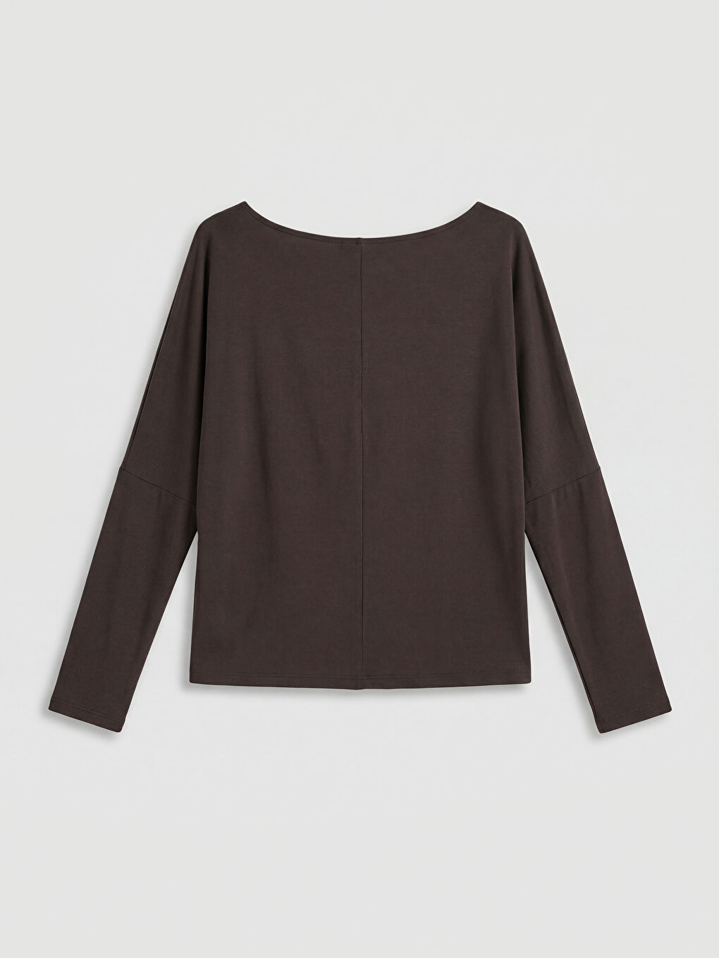 Kahverengi Kayık Yaka Bluz-1