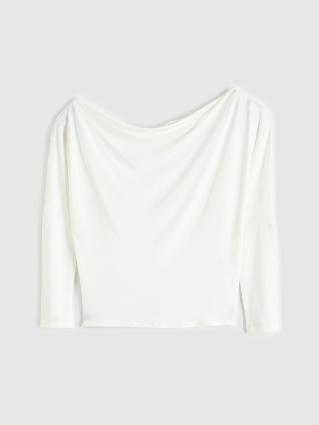 Beyaz Kayık Yaka Bluz