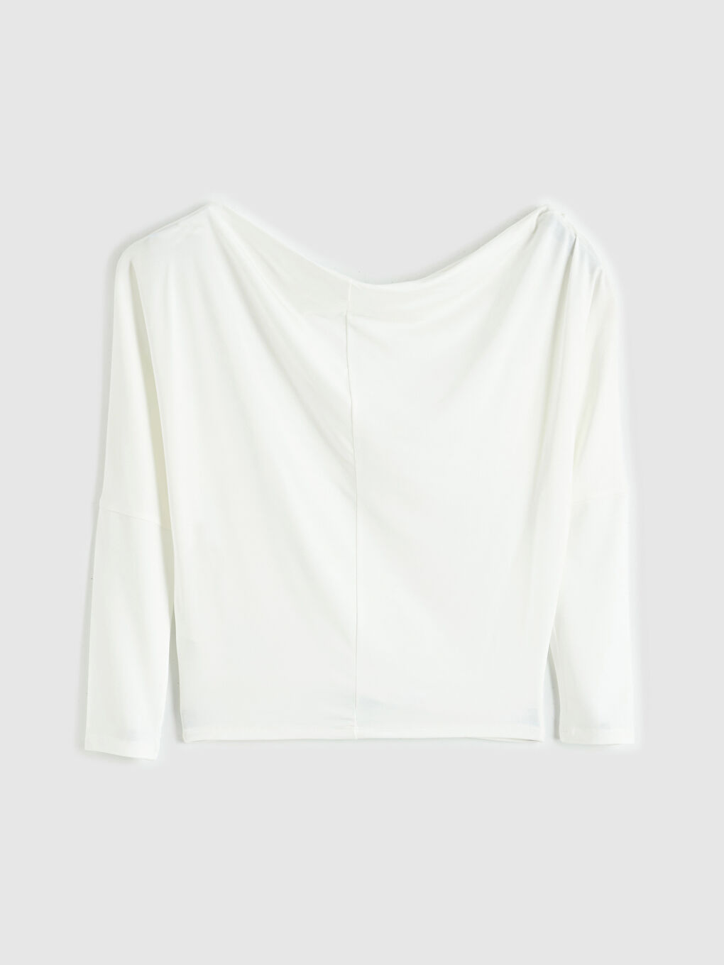 Beyaz Kayık Yaka Bluz-1