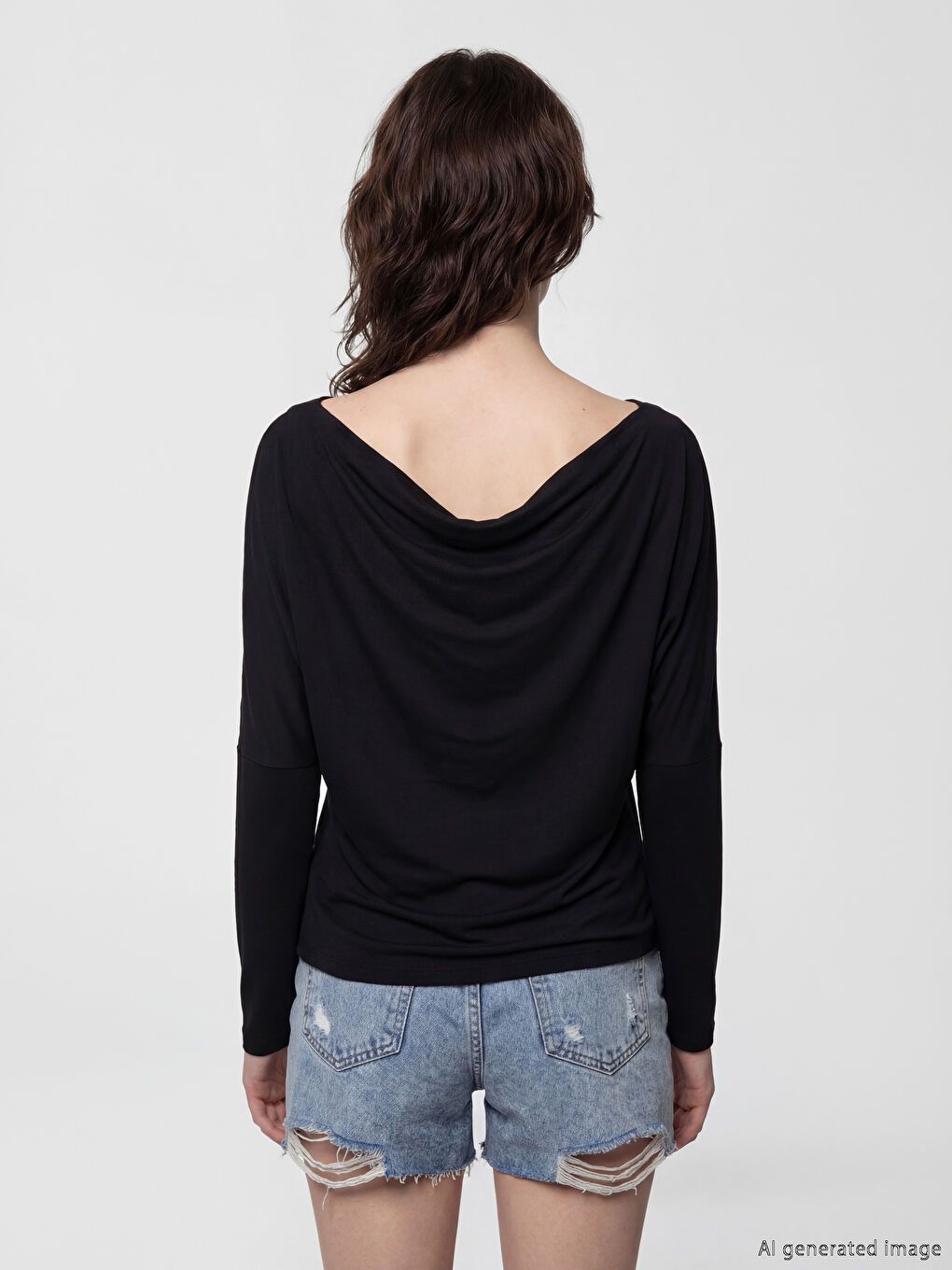 Женская блузка с вырезом лодочкой-3