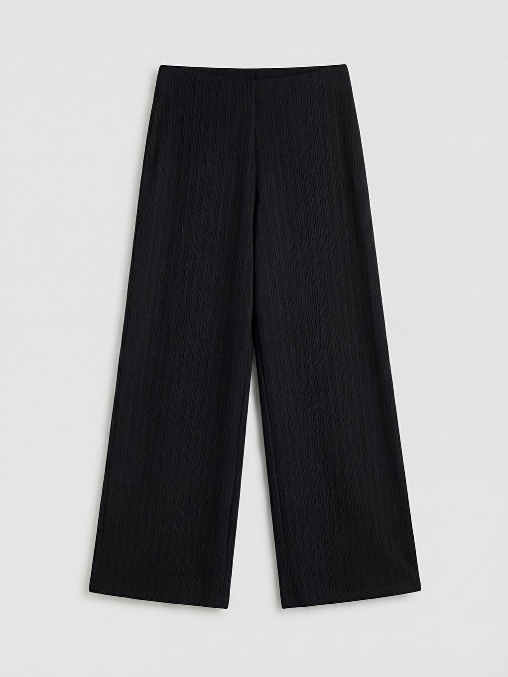 Siyah Beli Lastikli Çizgili Kadın Pantolon