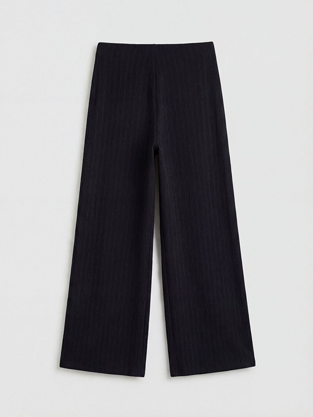 Siyah Beli Lastikli Çizgili Kadın Pantolon-1