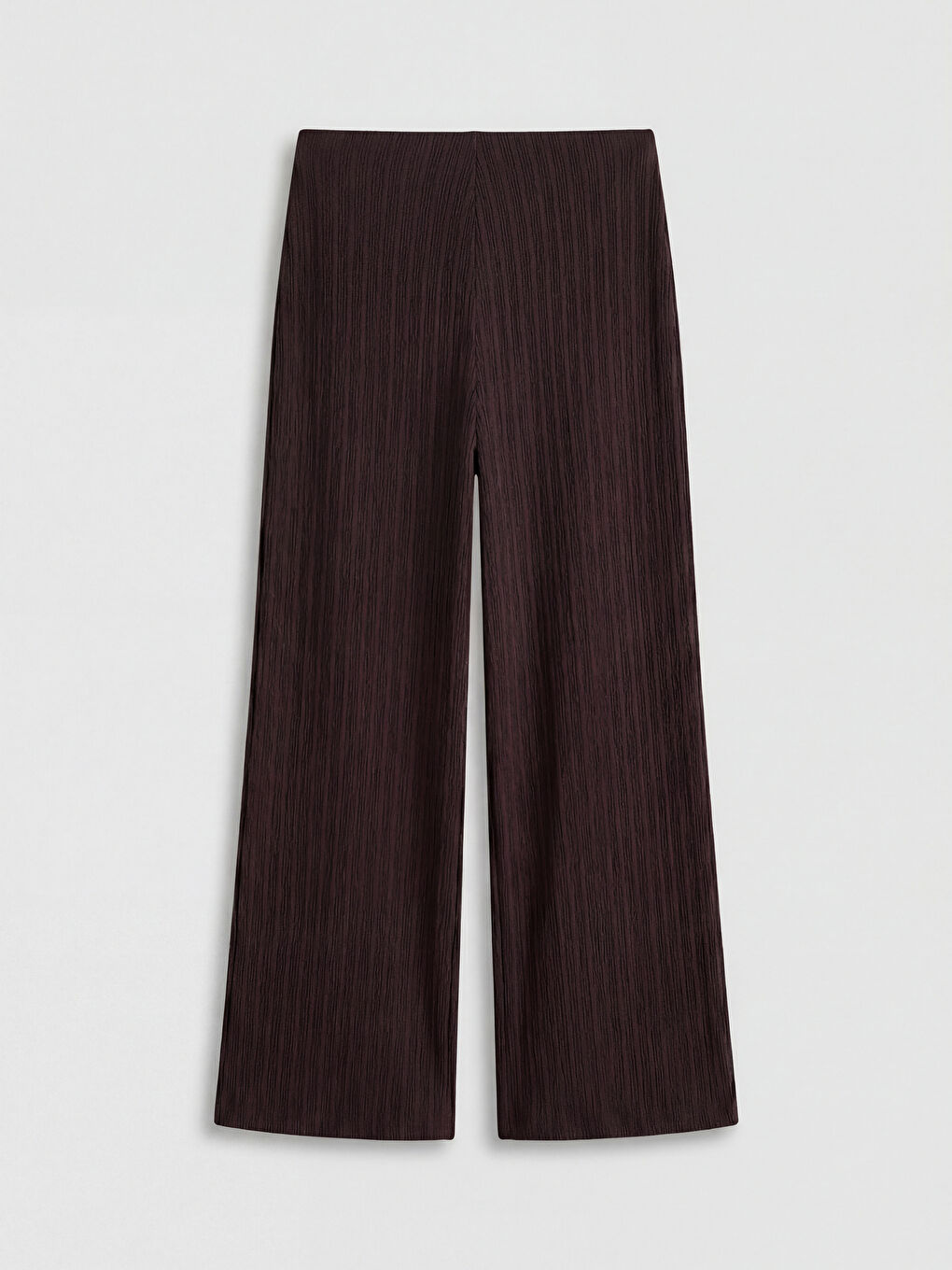 Bordo Beli Lastikli Çizgili Kadın Pantolon-5