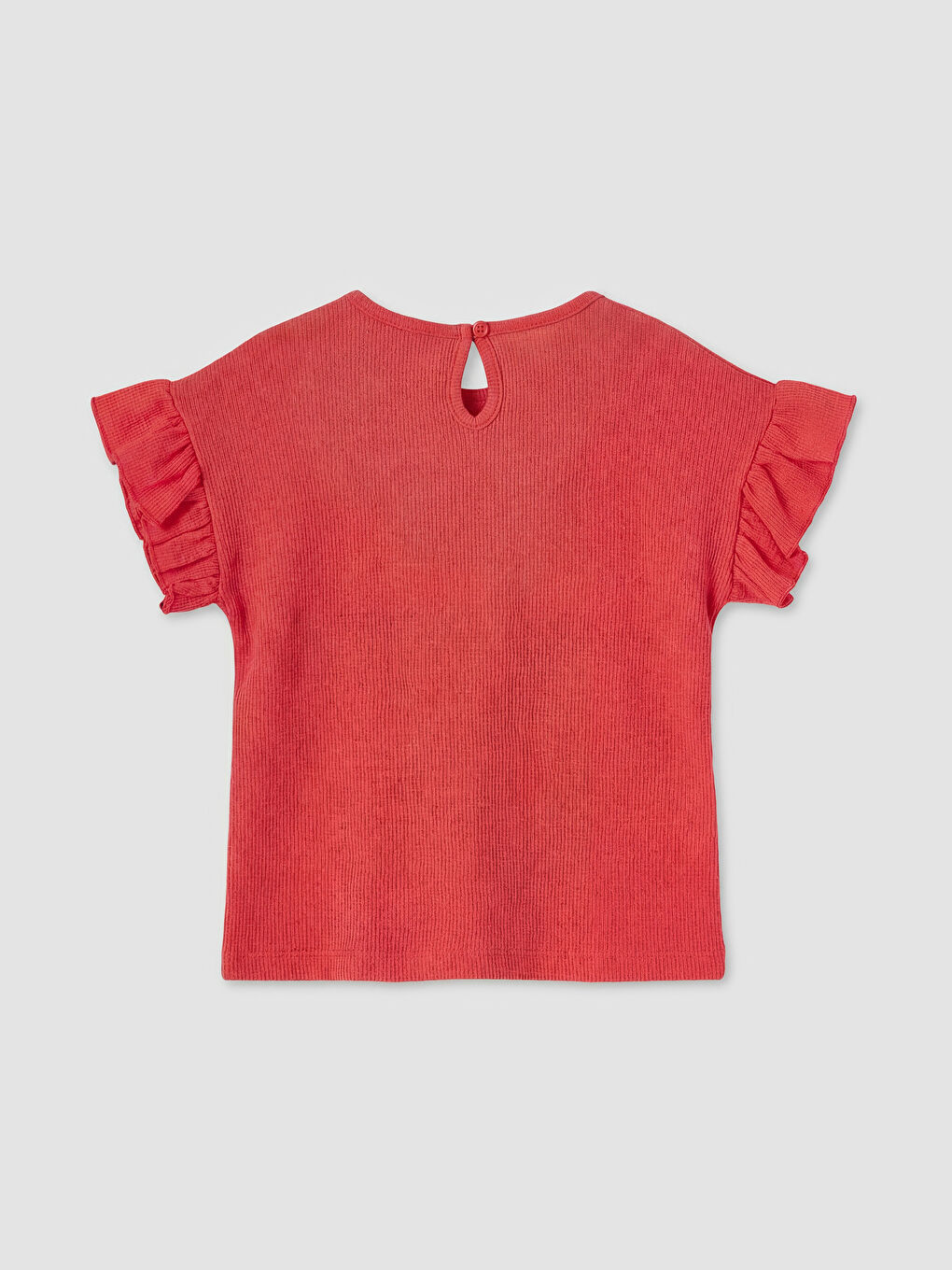 Kırmızı Bisiklet Yaka Nakışlı Kız Çocuk Tişört 2'li-5