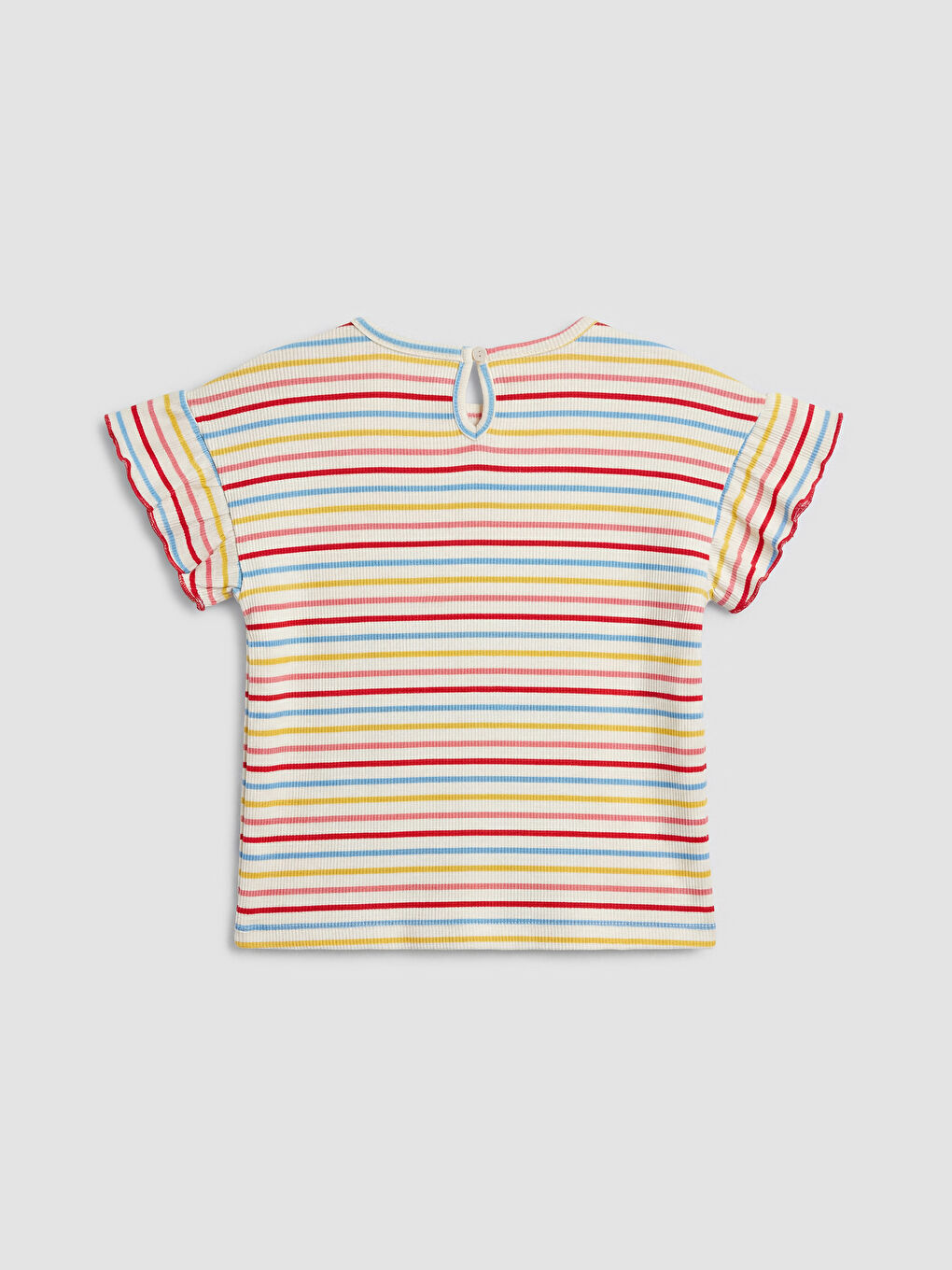 Kırmızı Bisiklet Yaka Nakışlı Kız Çocuk Tişört 2'li-6