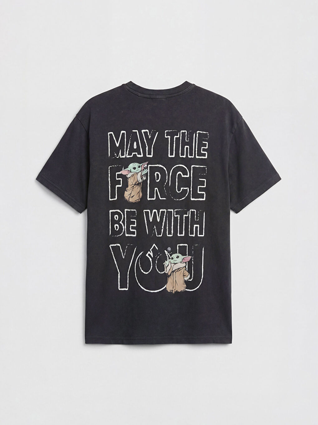 Antrasit The Mandalorian Baskılı Kadın Tişört-1