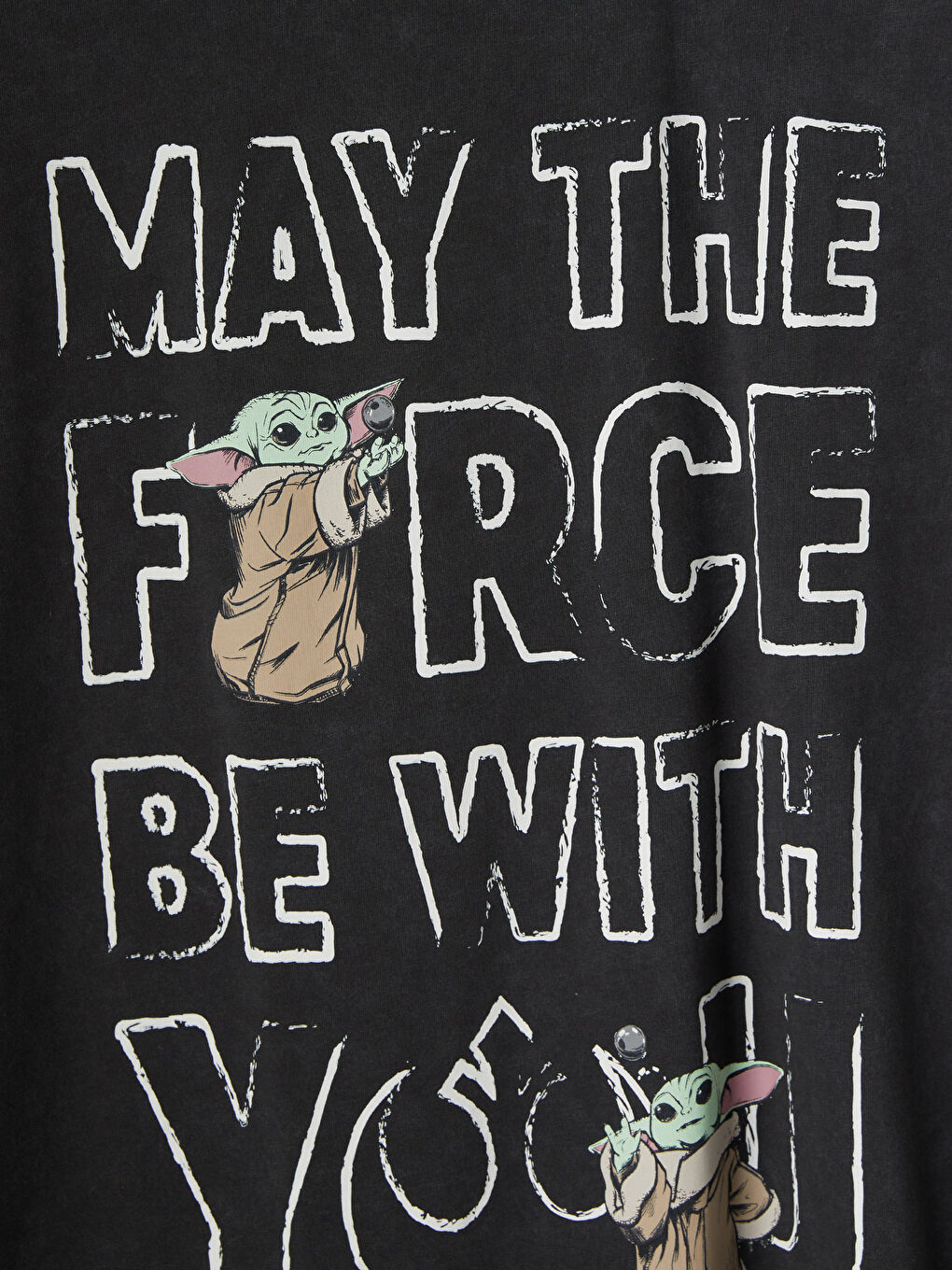 Antrasit The Mandalorian Baskılı Kadın Tişört-3