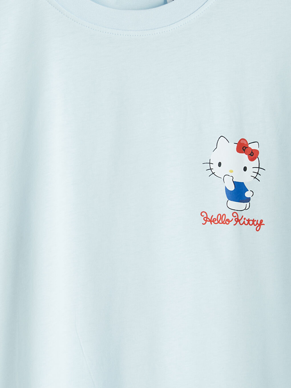 Mavi Hello Kitty Baskılı Kadın Tişört-2