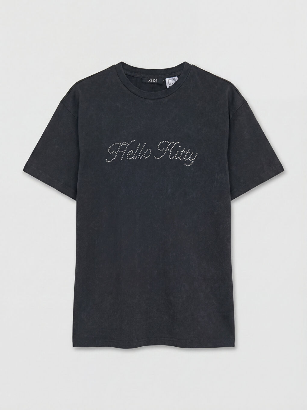 Antrasit Hello Kitty Baskılı Kadın Tişört