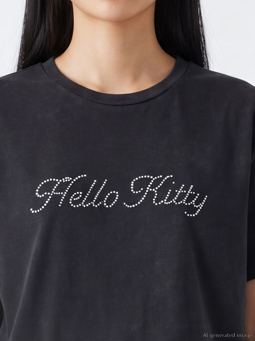 Hello Kitty Baskılı Kadın Tişört-2