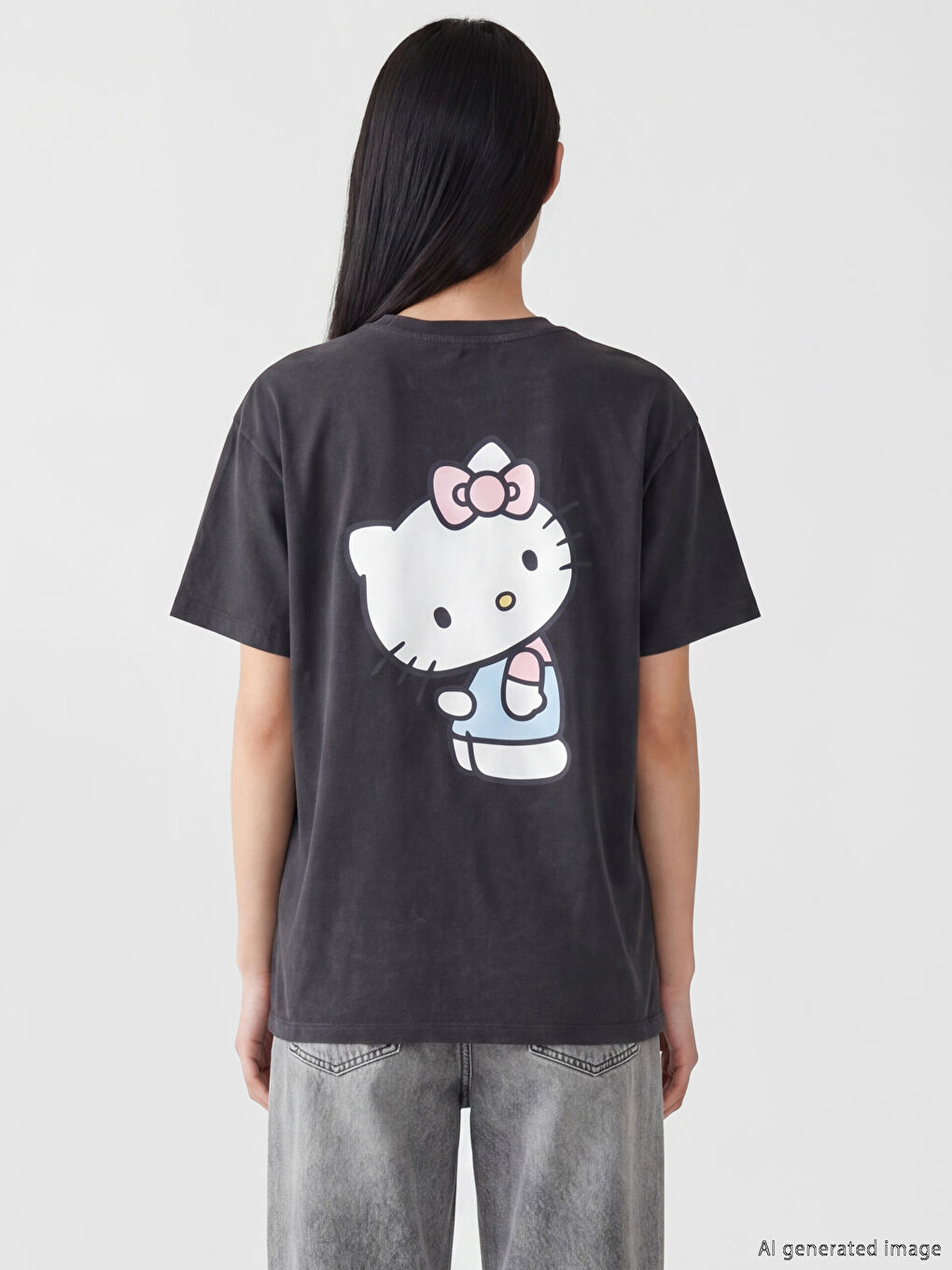Hello Kitty Baskılı Kadın Tişört-3