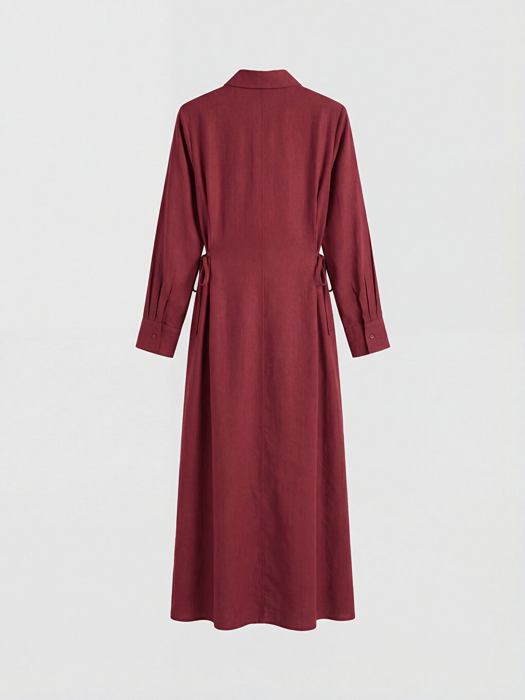 Bordo Modal Karışımlı Gömlek Elbise-1