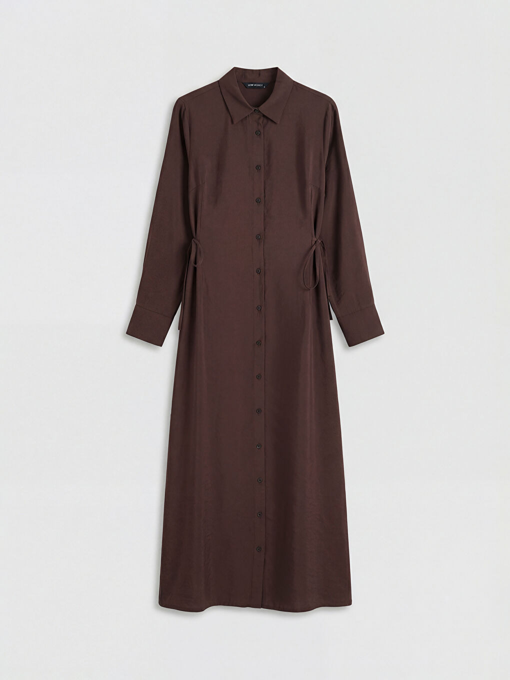 Kahverengi Modal Karışımlı Gömlek Elbise