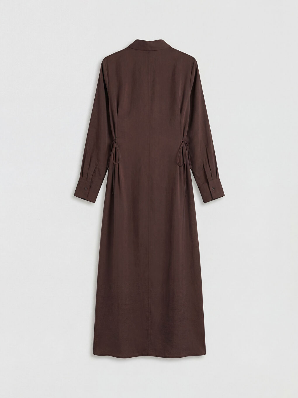 Kahverengi Modal Karışımlı Gömlek Elbise-1