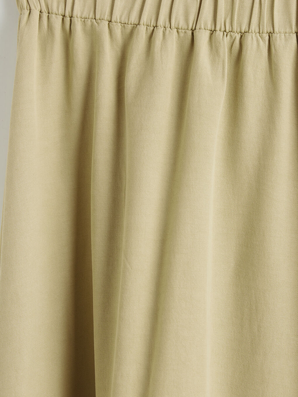 Bej Beli Lastikli Kloş Jean Etek-2