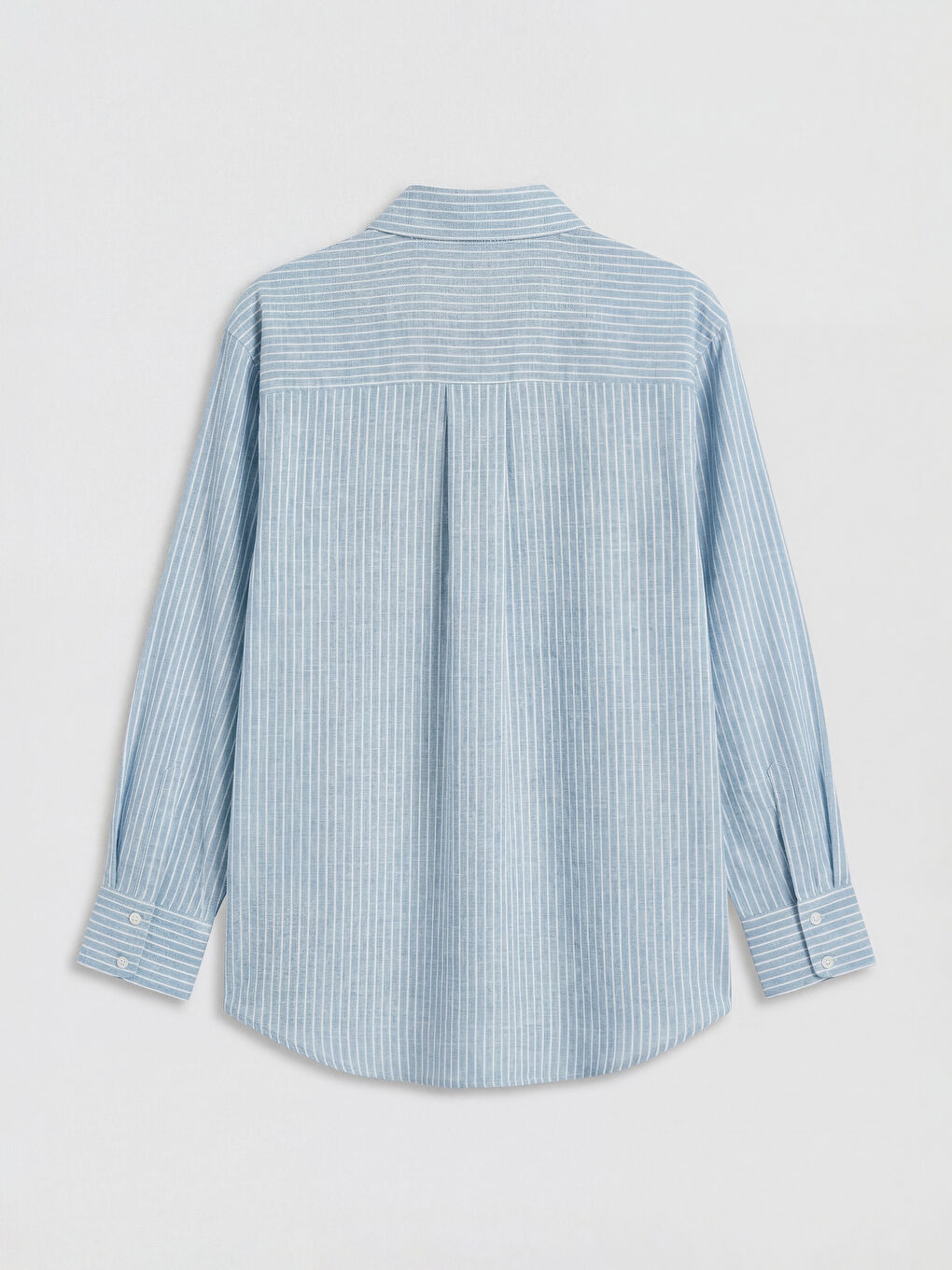 Yeşil Çizgili Poplin Kadın Gömlek Tunik-1