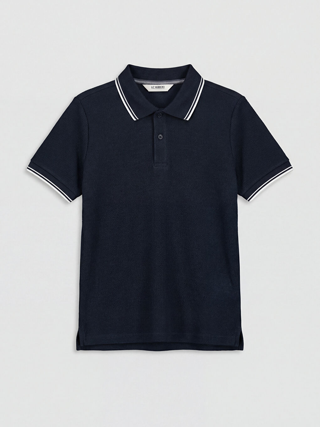 Lacivert Kısa Kollu Polo Yaka Erkek Çocuk Tişört