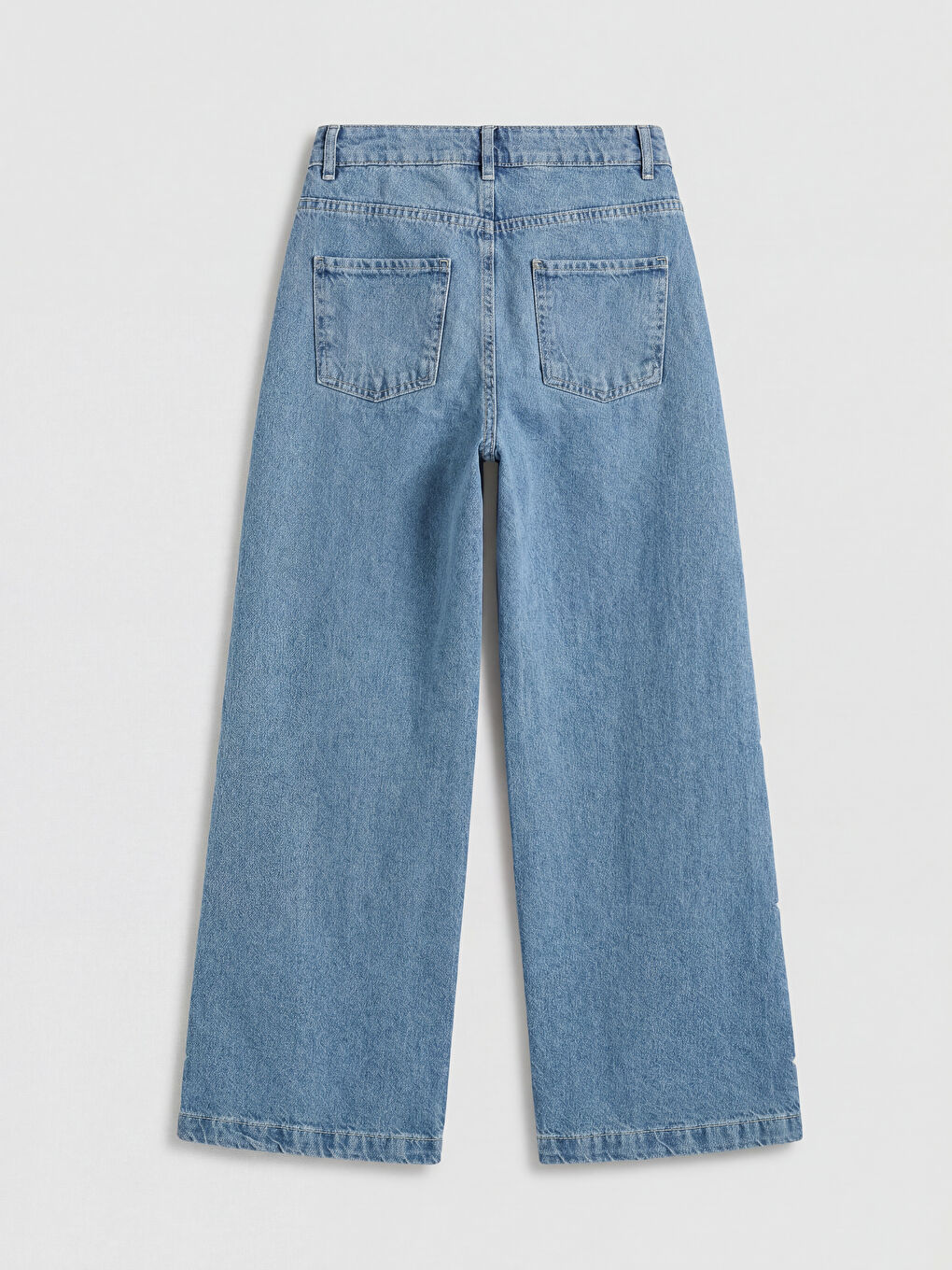 Mavi Wideleg Kız Çocuk Jean Pantolon-1