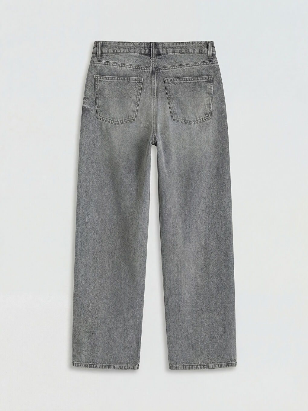 Gri Straight Fit Kadın Jean Pantolon-1