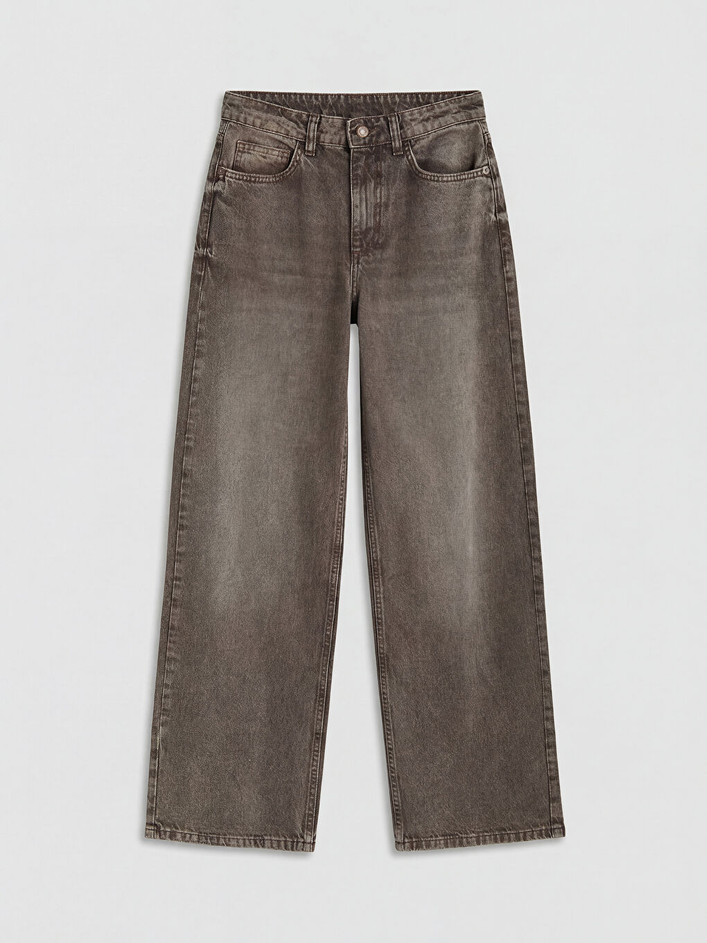 Kahverengi Straight Fit Kadın Jean Pantolon