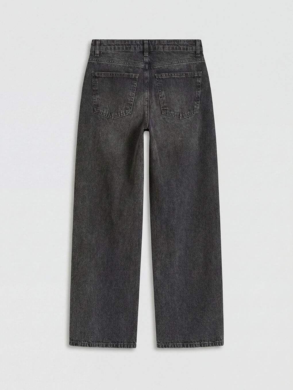 Siyah Yüksek Bel Straight Fit Kadın Jean Pantolon-1