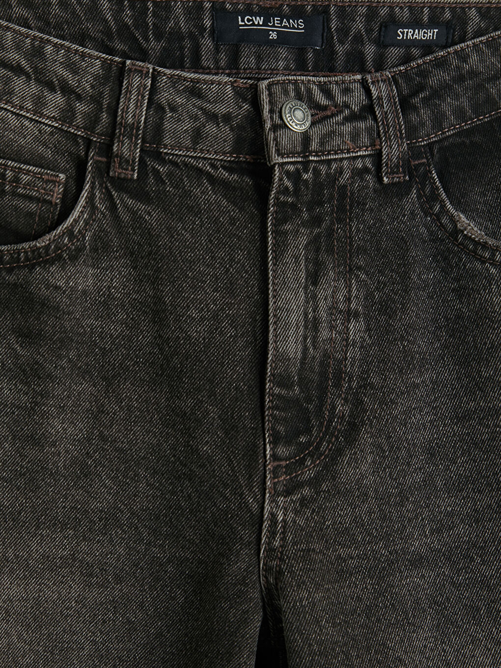 Siyah Yüksek Bel Straight Fit Kadın Jean Pantolon-2