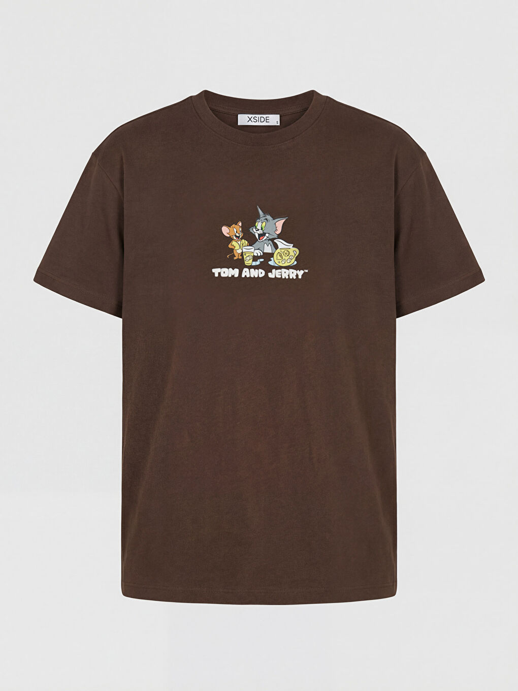Kahverengi Tom ve Jerry Baskılı Kadın Tişört-3