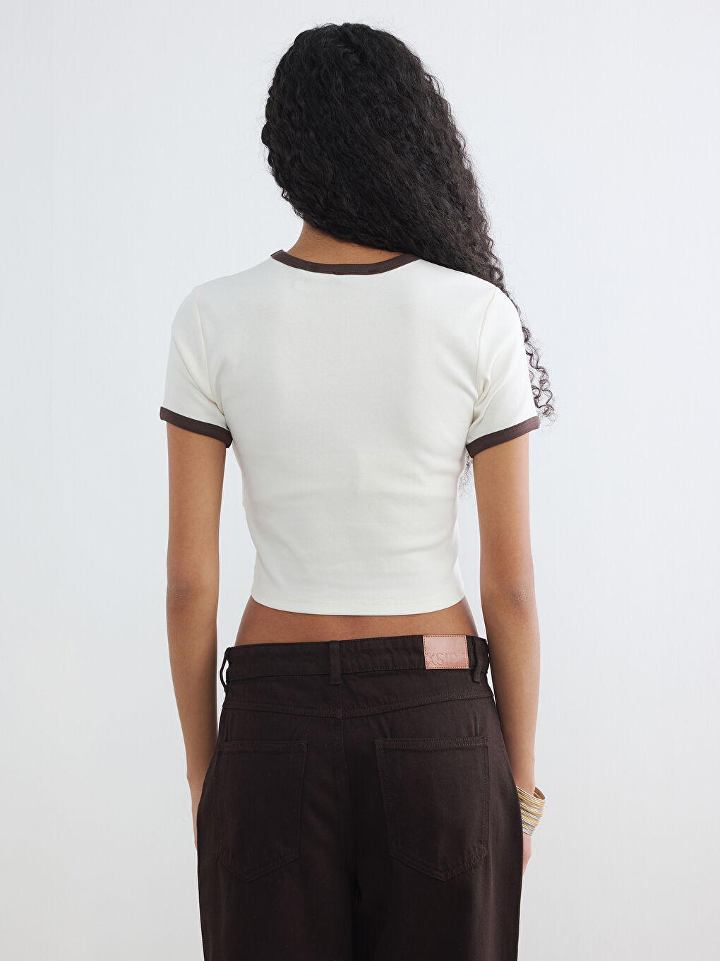 Žena BEŽ Kratki top/krop top-3