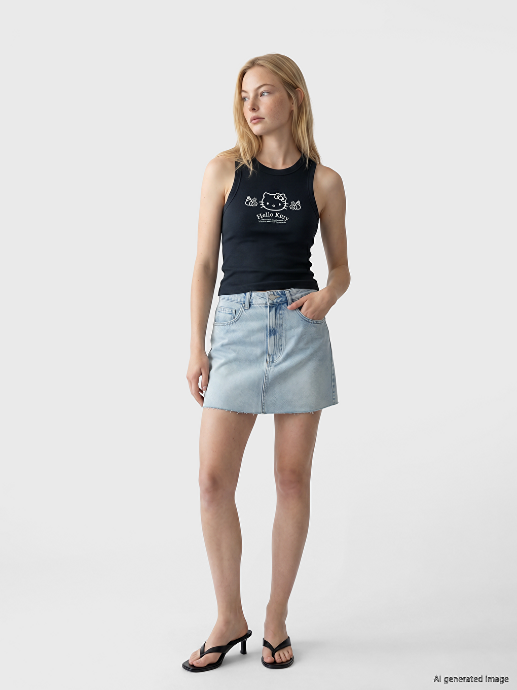 Hello Kitty Printed Women's Tank Top-1