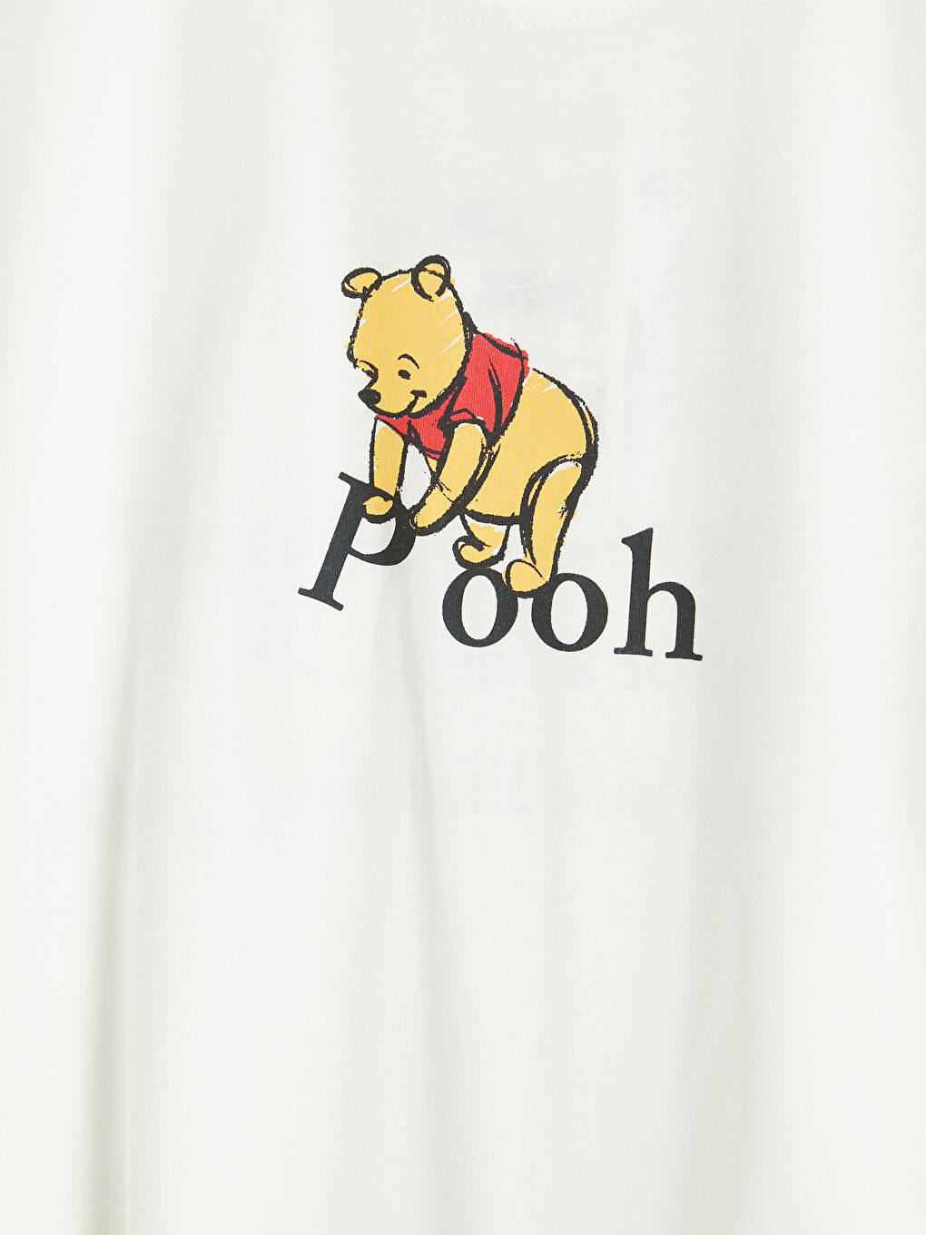 Ekru Winnie the Pooh Baskılı Kadın Tişört-2