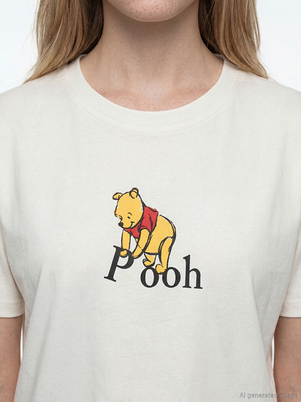 вини пух принтті әйелдер футболкасы-2