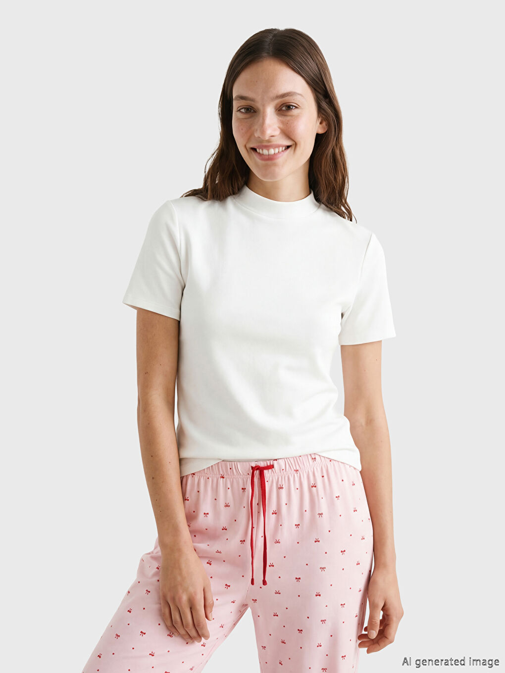 Pembe Fiyonk Baskılı Kadın Pijama Altı-1