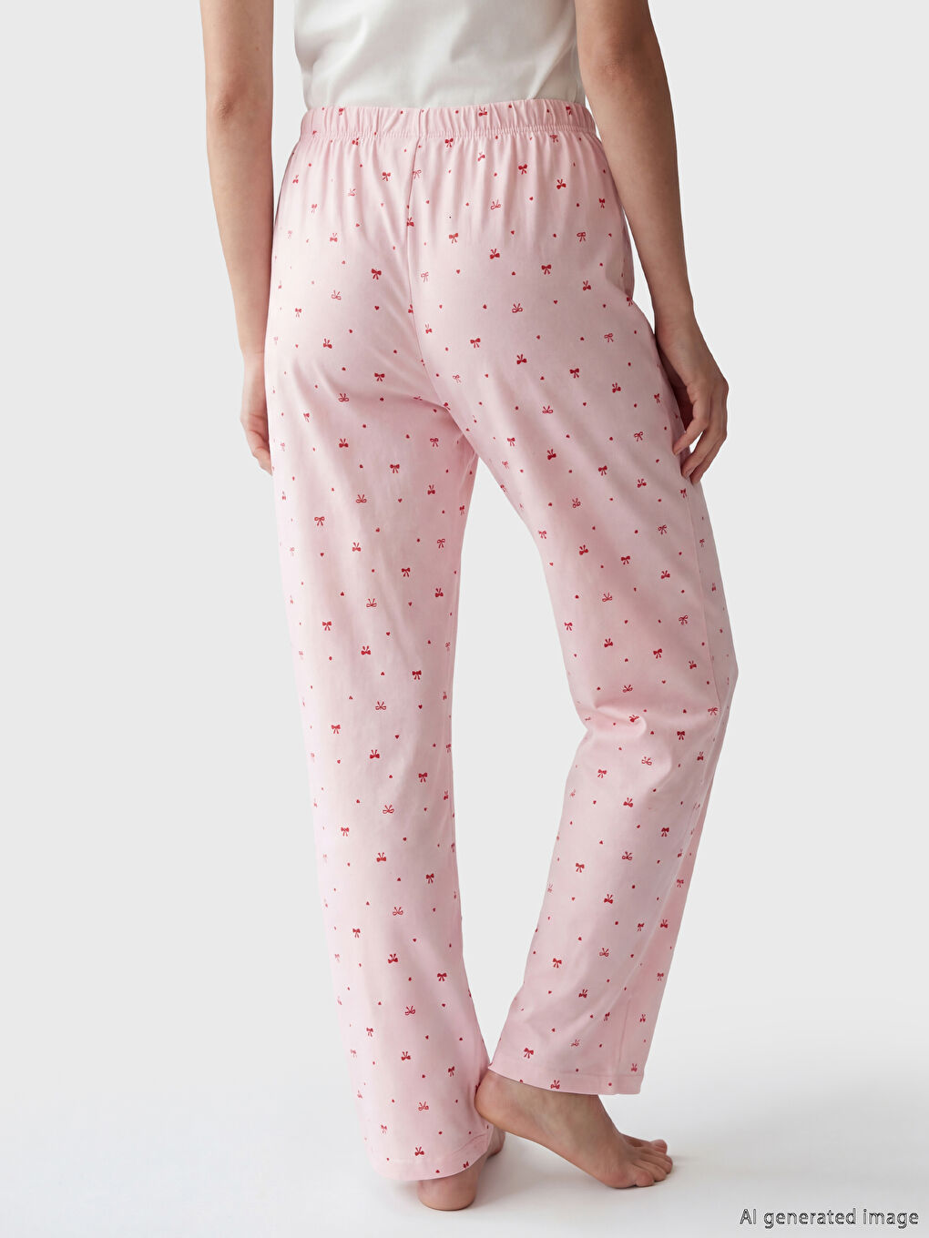 Pembe Fiyonk Baskılı Kadın Pijama Altı-3