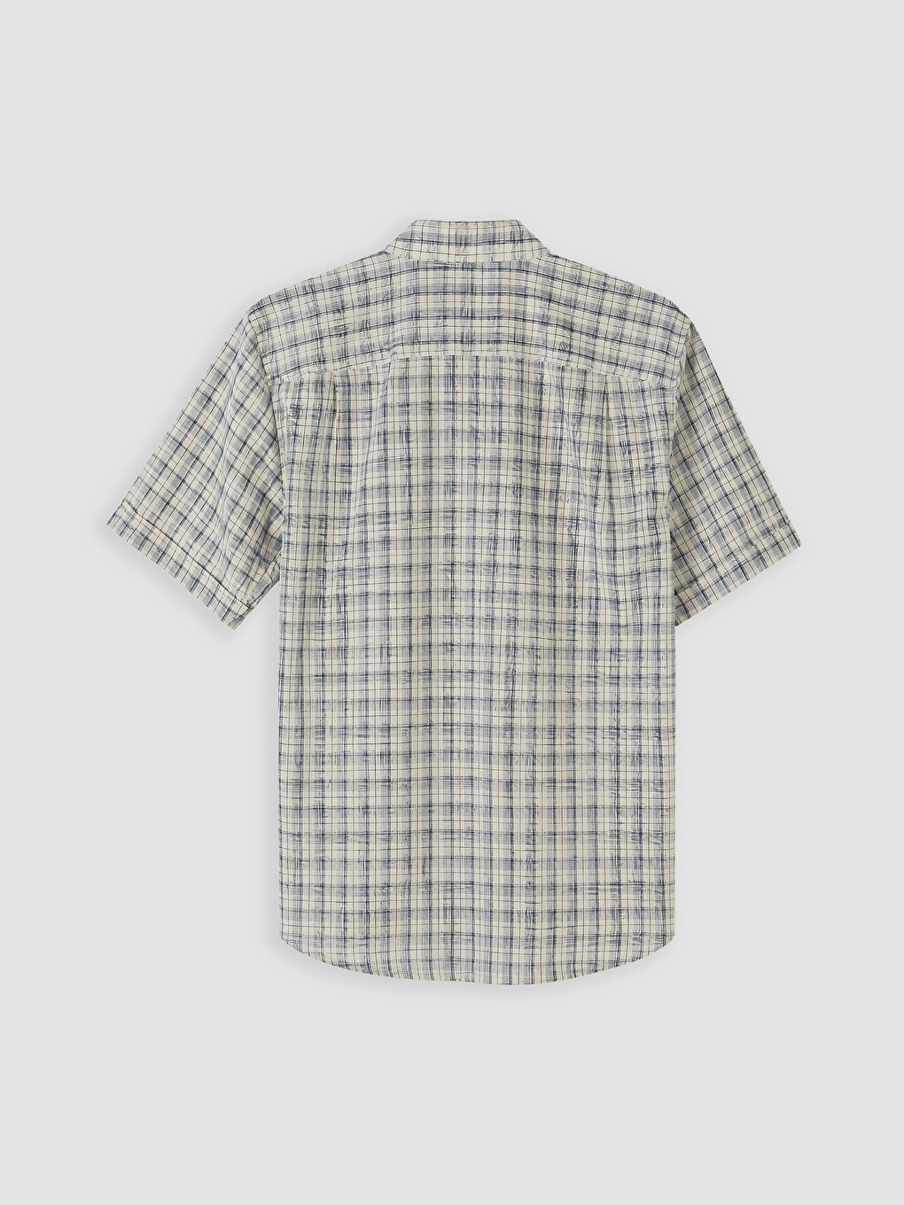 Bej Regular Fit Ekose Poplin Erkek Gömlek-2