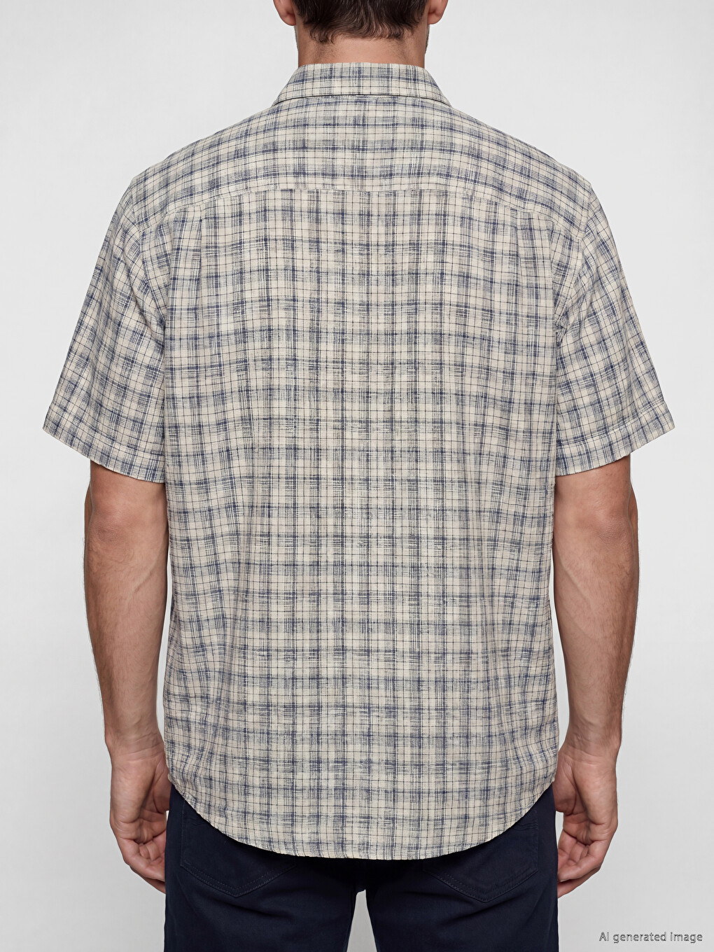 Regular Fit Plaid Poplin Men's Shirt-3