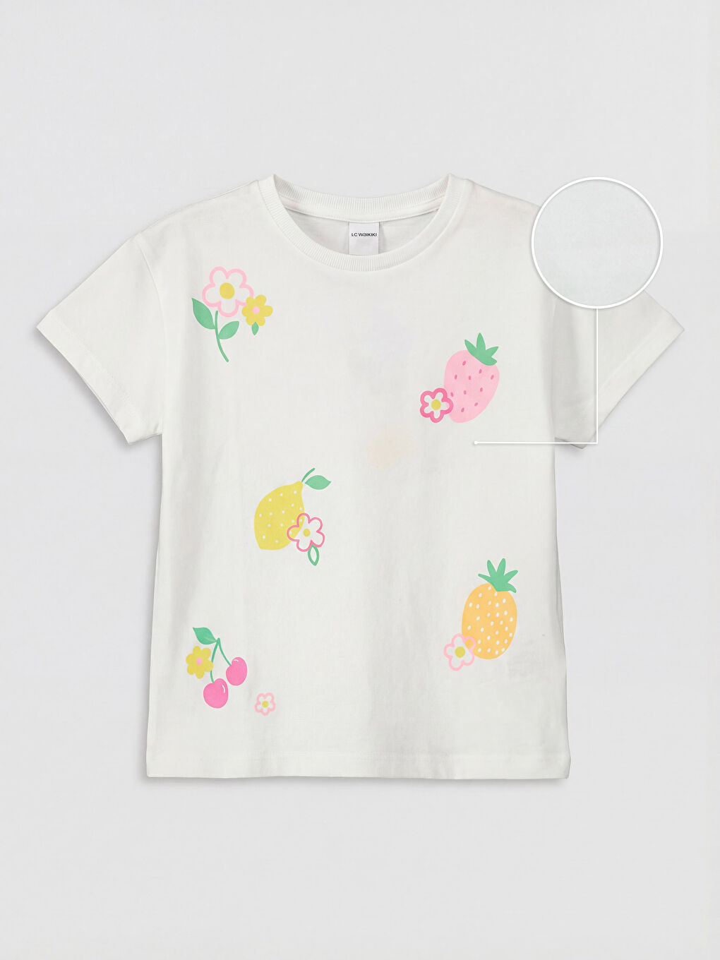 Crew Neck Printed Girls' T-Shirt