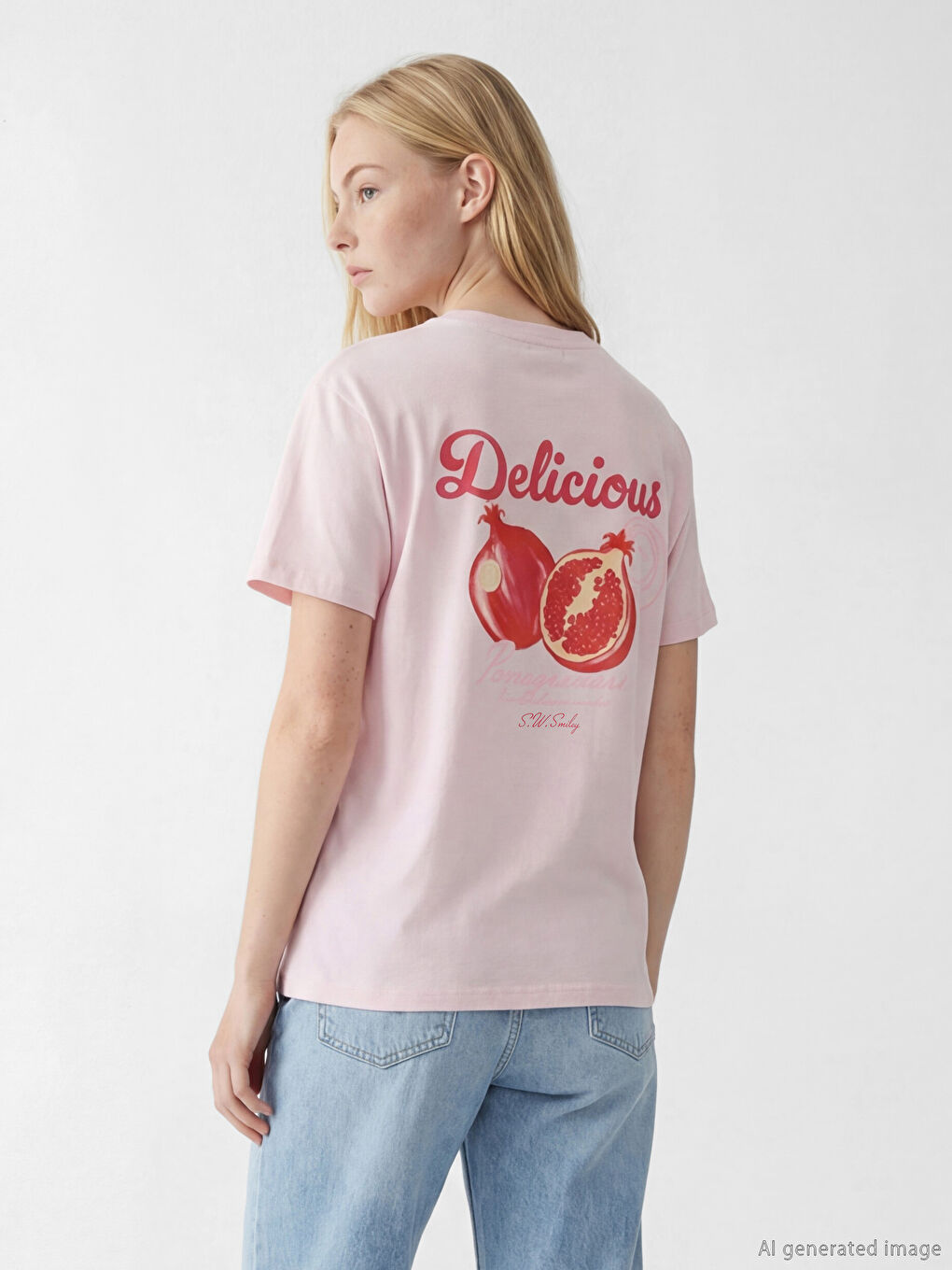 Crew Neck Smiley Printed Women's T-Shirt-3